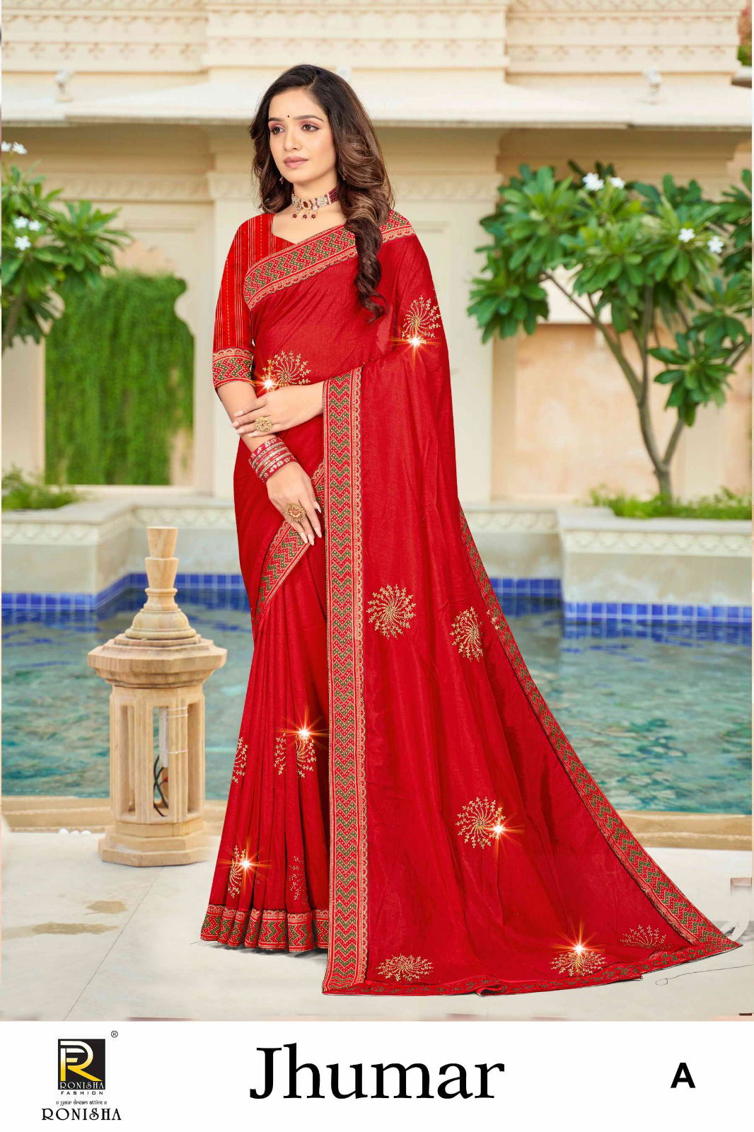 Jhumar A To H By Ronisha Swarovski Work Designer Sarees Wholesale Suppliers In Mumbai
